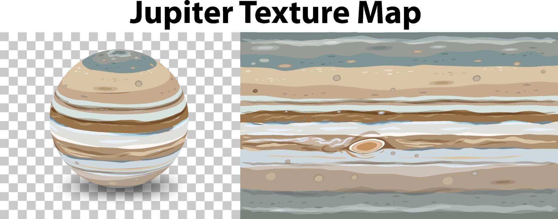 Planète Jupiter sur transparent avec carte de texture Jupiter vecteur
