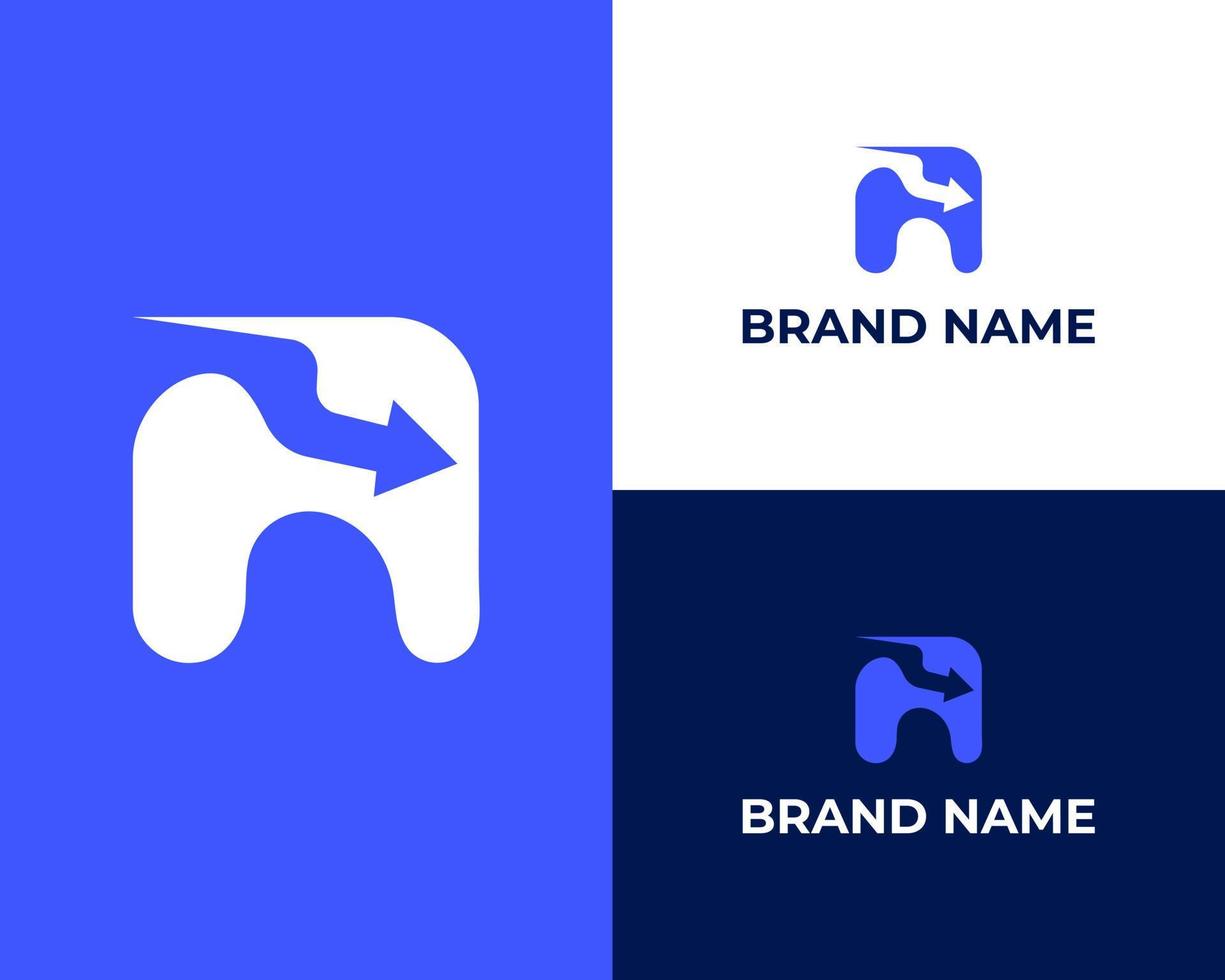lettre m commerce marketing logo design vecteur