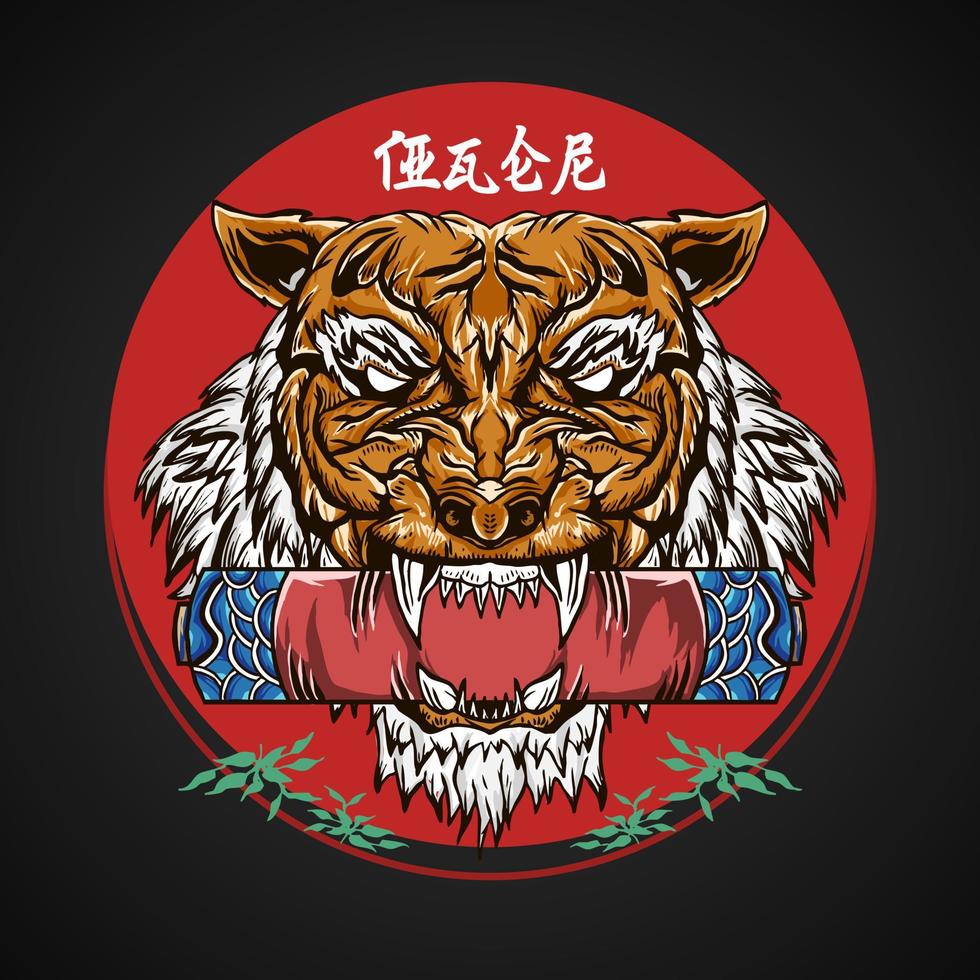 tigre ninja samouraï Japonais dessin ouvrages d'art illustration vecteur
