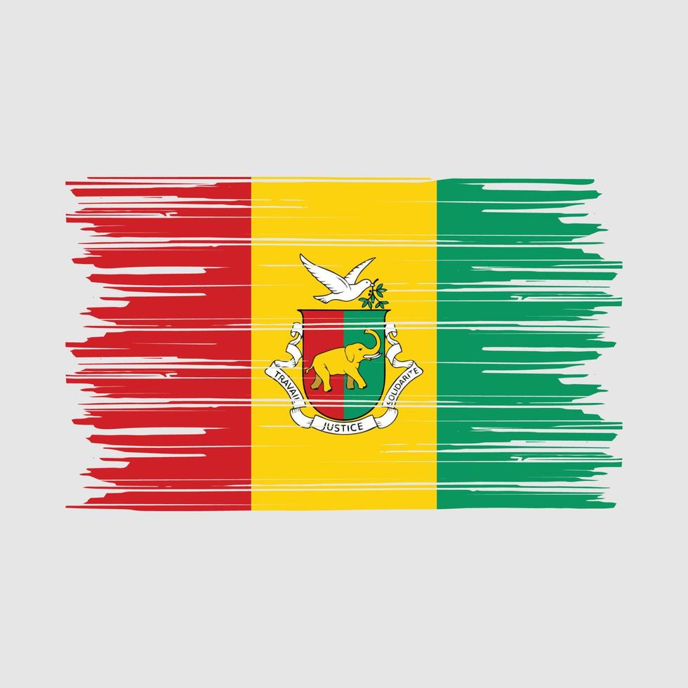 brosse drapeau de guinée vecteur