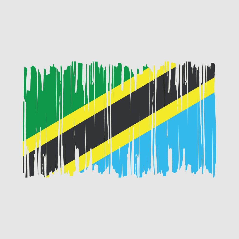 drapeau tanzanie brosse illustration vectorielle vecteur