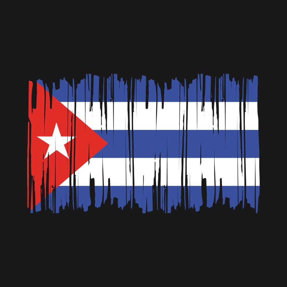 drapeau cuba brosse illustration vectorielle vecteur