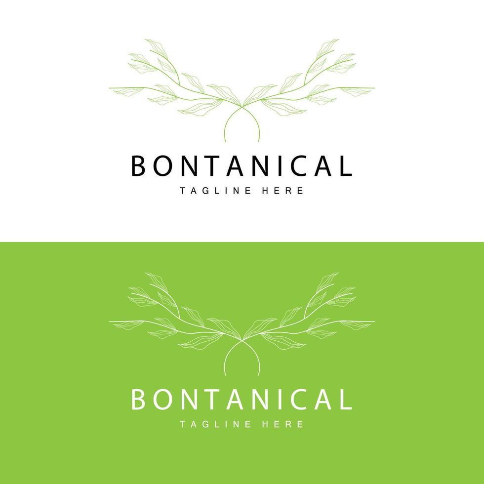 botanique logo, la nature plante conception, fleur plante icône vecteur avec ligne modèle