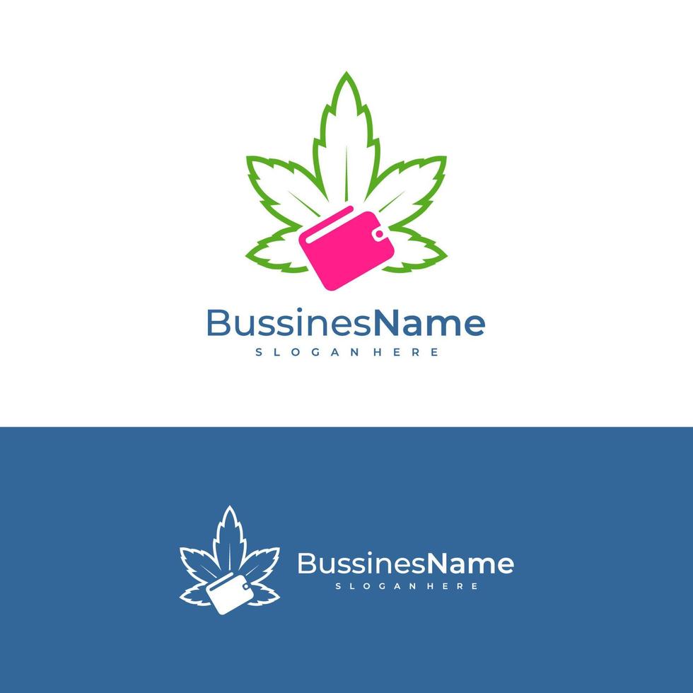 portefeuilles cannabis logo vecteur modèle. Créatif cannabis logo conception concepts