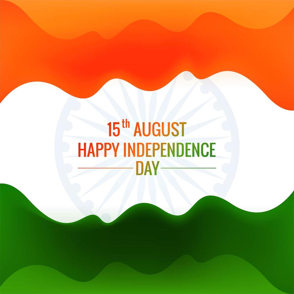 joyeux jour de l'indépendance du vecteur d'onde tricolore de l'inde