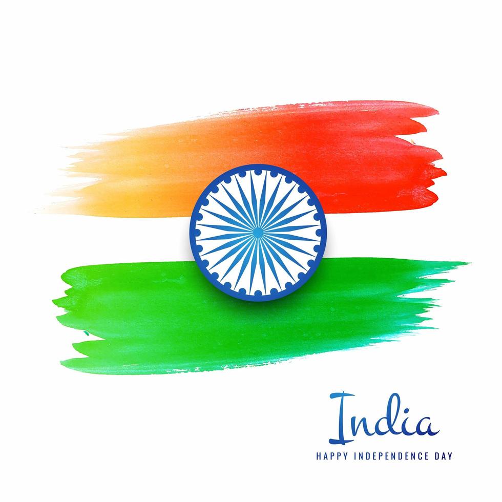 illustration vectorielle de fond aquarelle de drapeau indien grungy vecteur