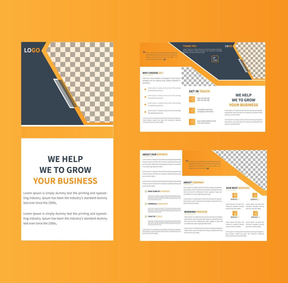 entreprise à trois volets brochure affaires modèle vecteur