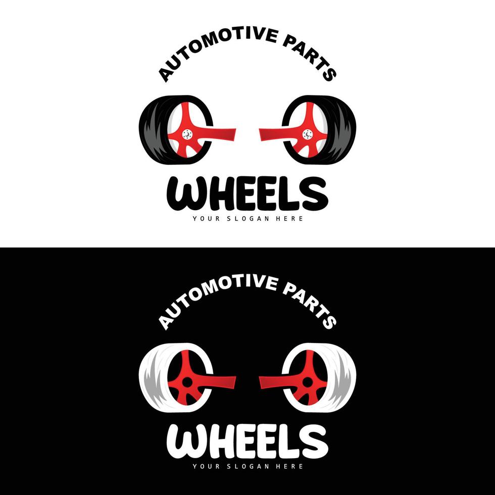 logo de roue de pneu, vecteur de pièces automobiles, conception d'atelier de maintenance, garage, automobile, véhicule, icône de roue simple moderne