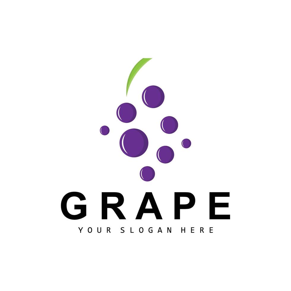 grain de raisin fruit logo, cercle style fruit conception, grain de raisin ferme vecteur, du vin boire, la nature icône, illustration modèle vecteur