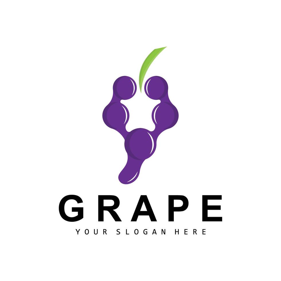 grain de raisin fruit logo, cercle style fruit conception, grain de raisin ferme vecteur, du vin boire, la nature icône, illustration modèle vecteur