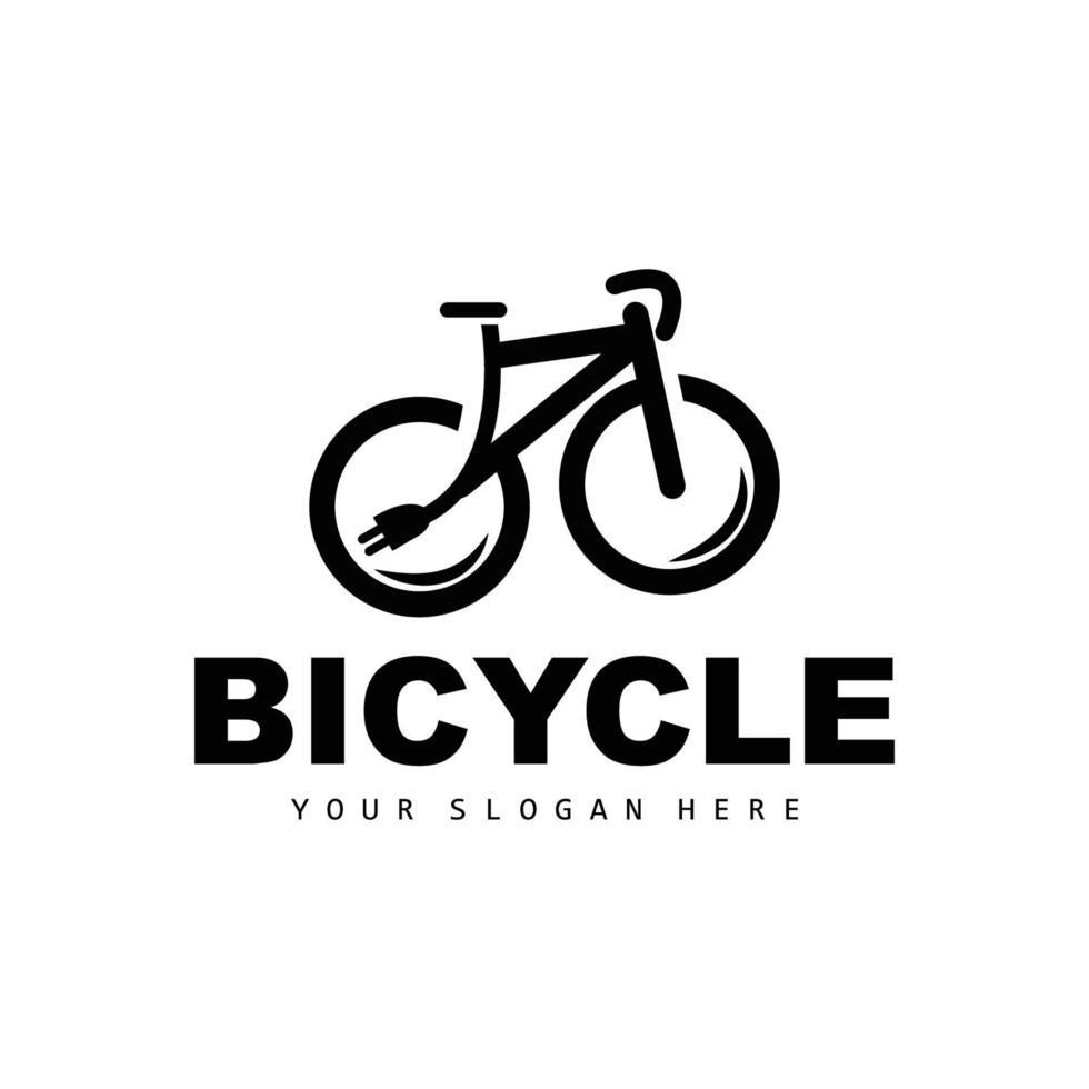 électrique vélo logo, véhicule conception, sport bicyclette vecteur, bicyclette modèle icône illustration vecteur