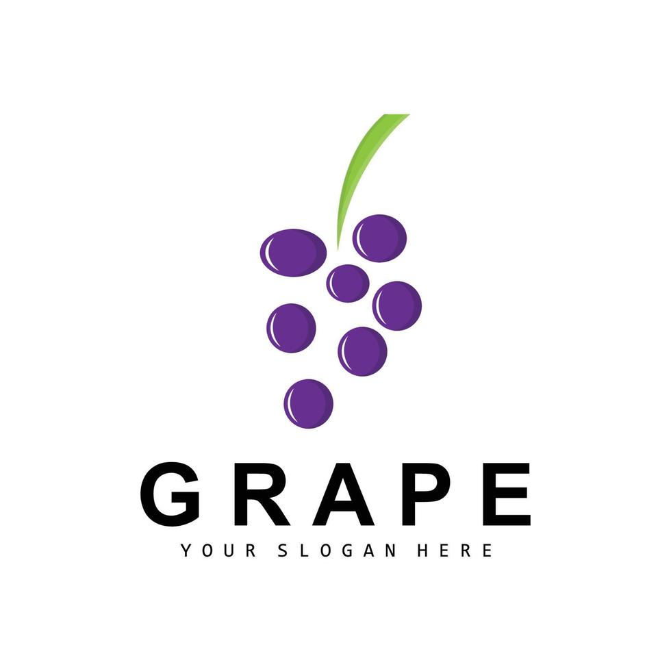 grain de raisin fruit logo, cercle style fruit conception, grain de raisin ferme vecteur, du vin boire, la nature icône, illustration modèle vecteur