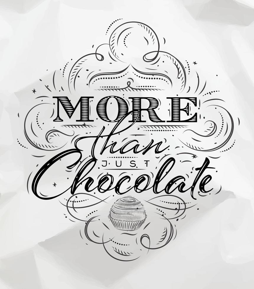 affiche Chocolat dans ancien style caractères plus que juste Chocolat dessin sur froissé papier Contexte vecteur