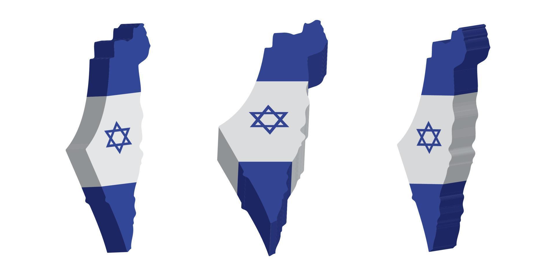 réaliste 3d carte de Israël vecteur conception modèle