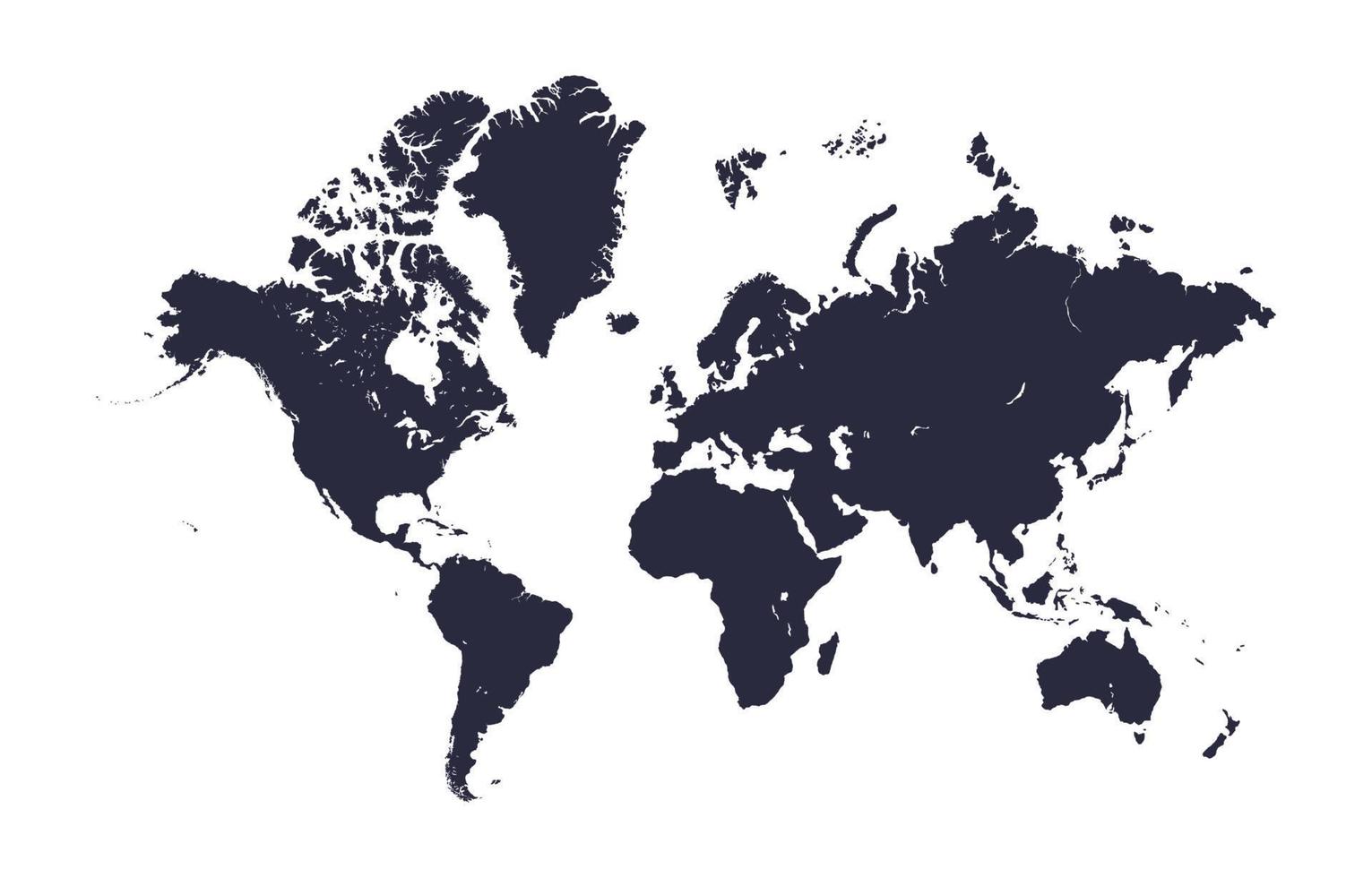 carte du monde en noir et blanc vecteur