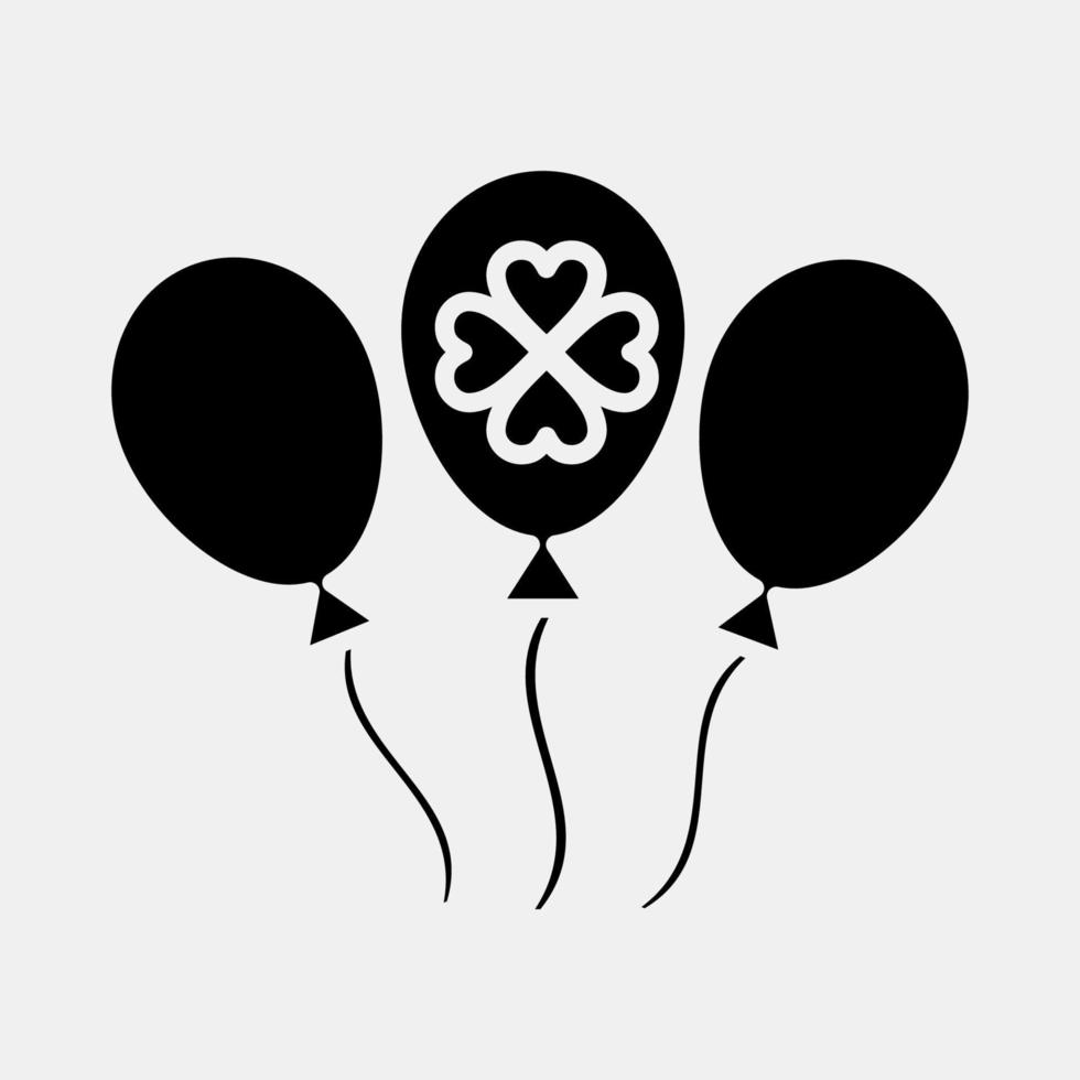 icône des ballons. st. patrick's journée fête éléments. Icônes dans glyphe style. bien pour impressions, affiches, logo, fête décoration, salutation carte, etc. vecteur