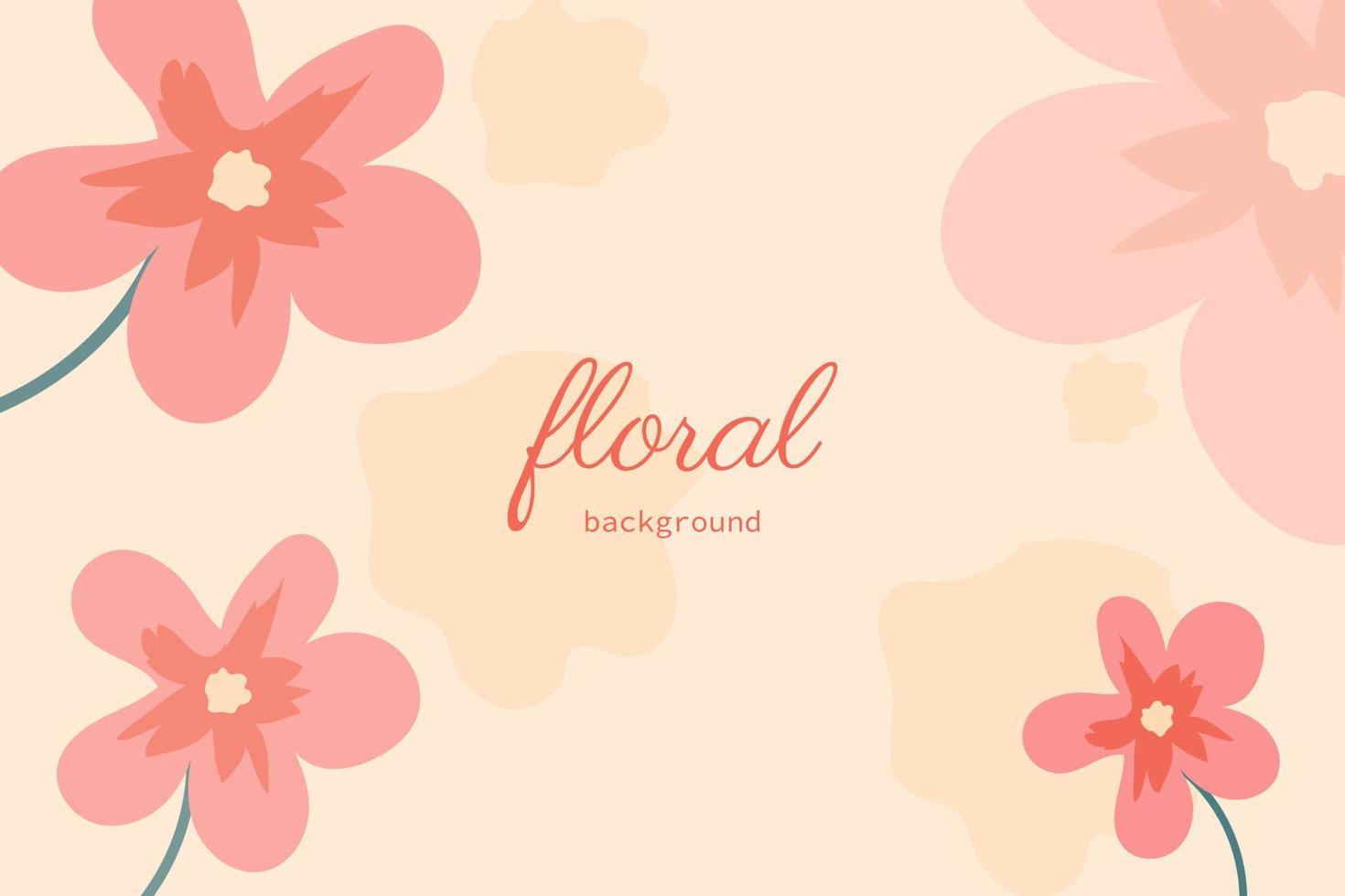 printemps floral vecteur Contexte. luxueux fond d'écran conception avec fleurs, feuilles et taches. minimaliste rose botanique illustration adapté pour bannière, affiche, la toile et emballage.