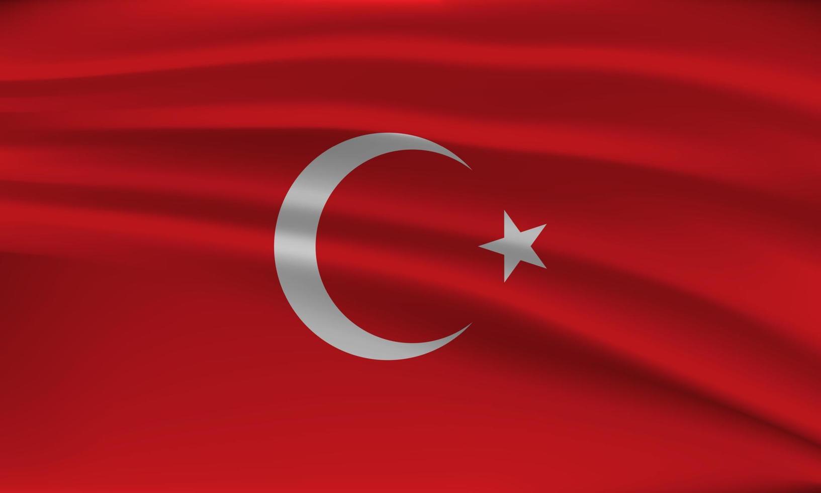 drapeau de Turquie, avec une ondulé effet dû à le vent. vecteur