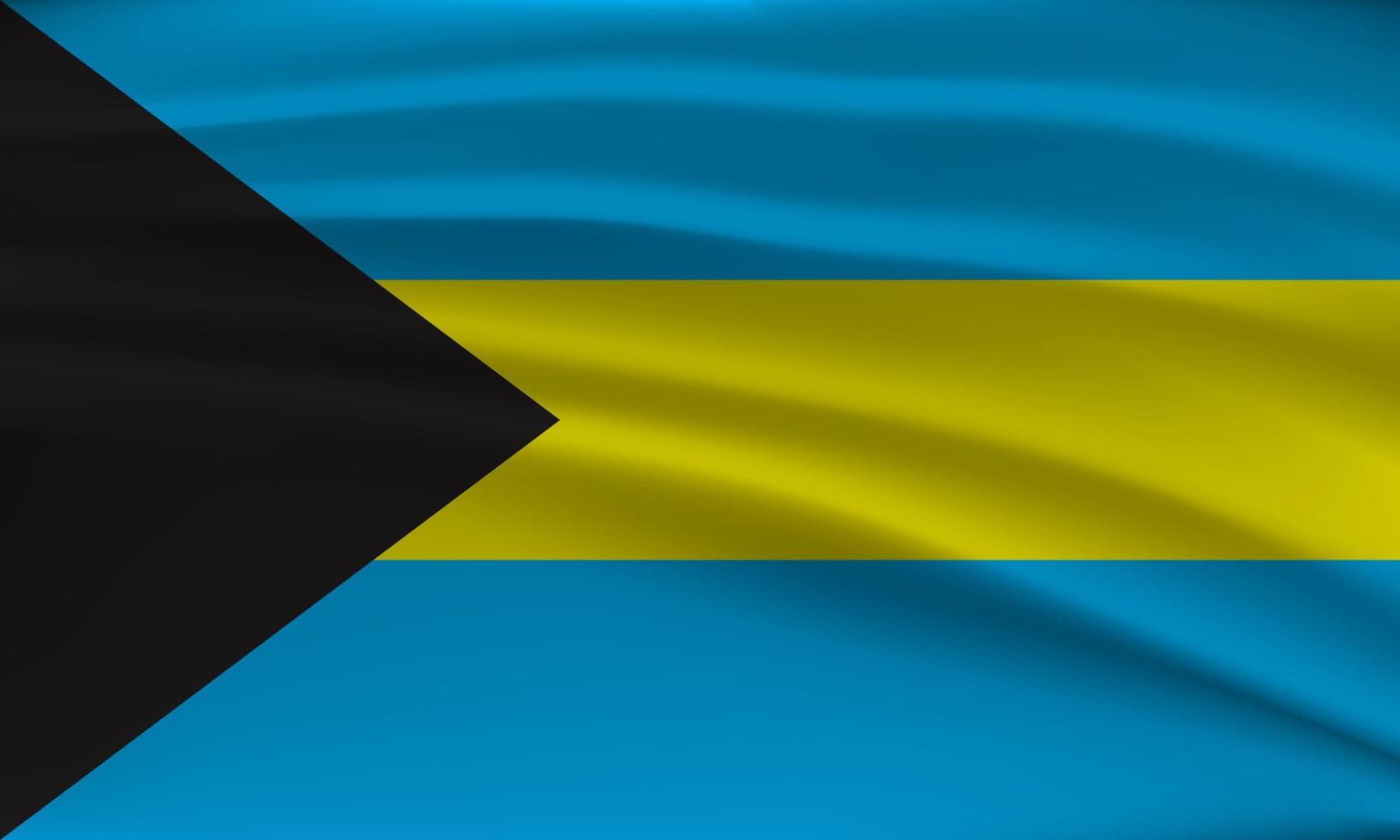 drapeau de bahamas, avec une ondulé effet dû à le vent. vecteur