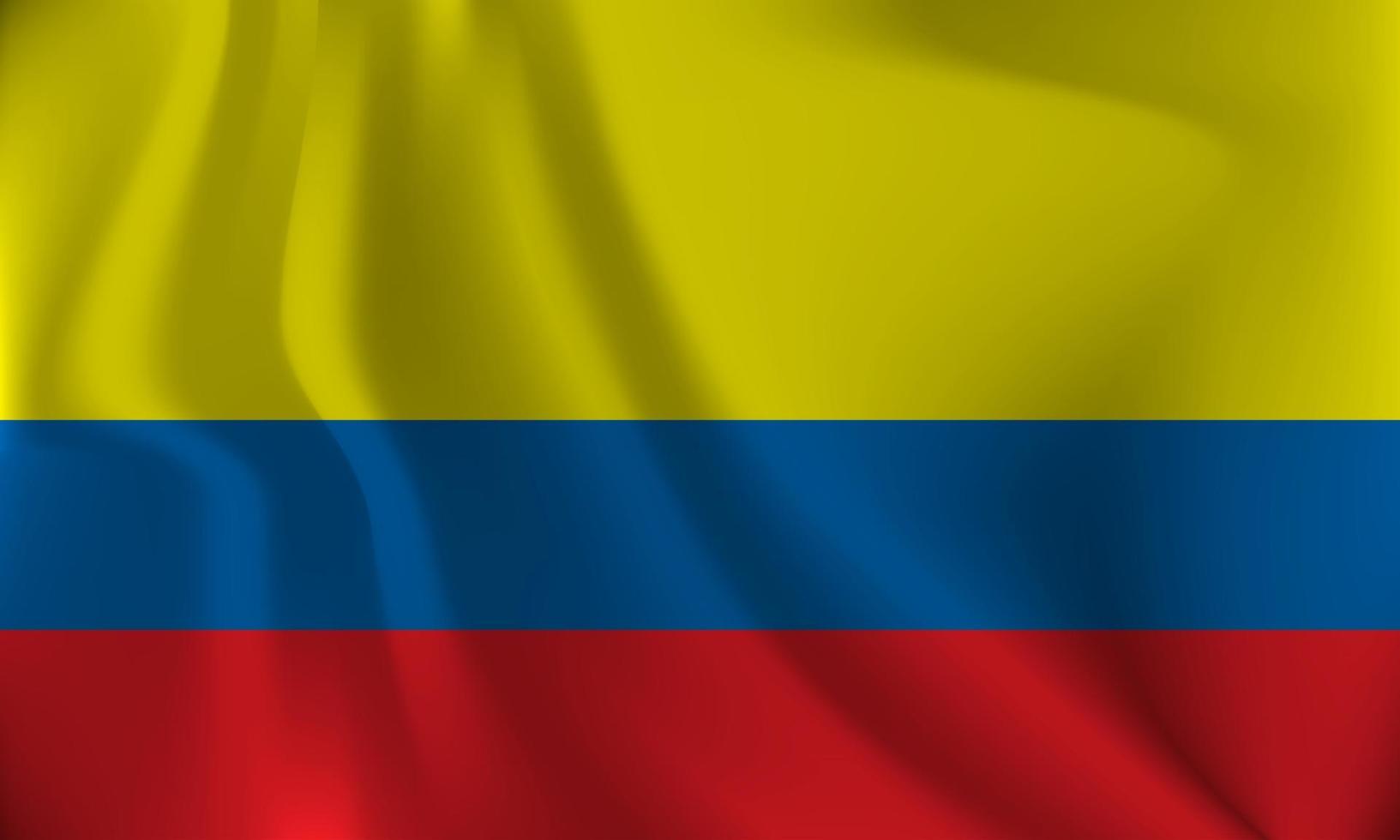 drapeau de Colombie, avec une ondulé effet dû à le vent. vecteur