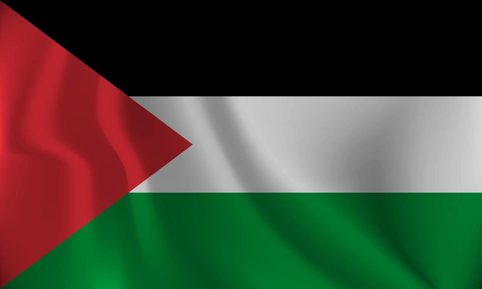 drapeau de Palestine, avec une ondulé effet dû à le vent. vecteur