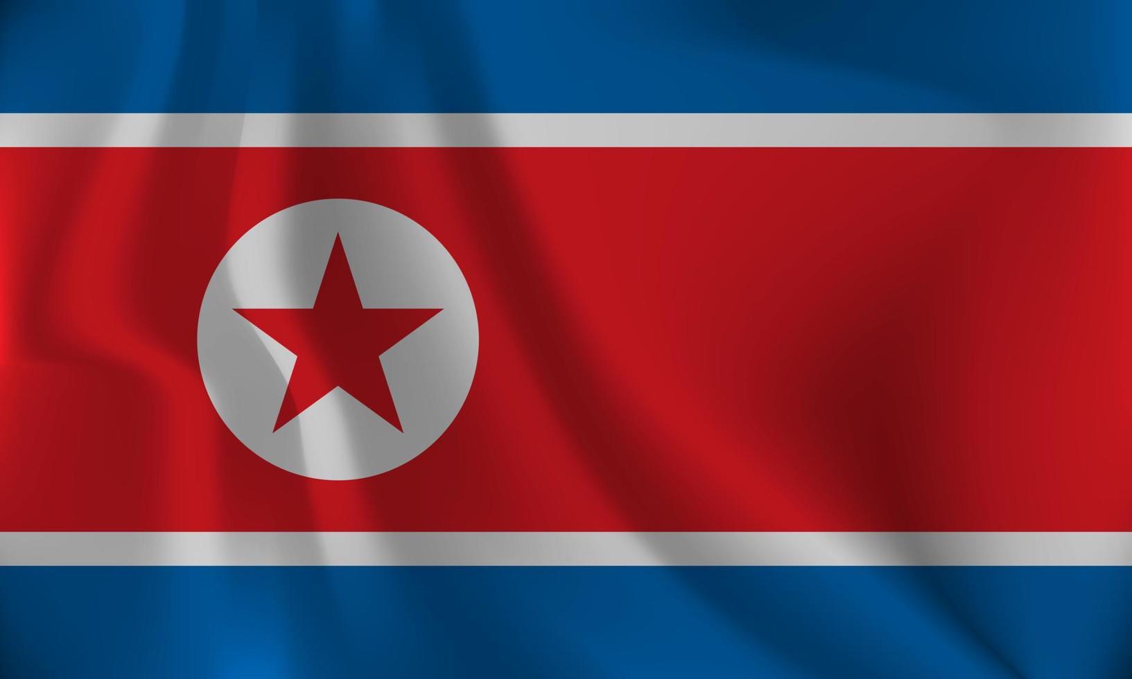 drapeau de dprk Nord Corée, avec une ondulé effet dû à le vent. vecteur
