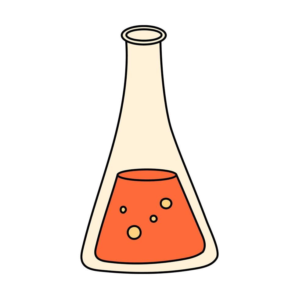 main tiré tester tube ou erlenmeyer chimique ballon vecteur