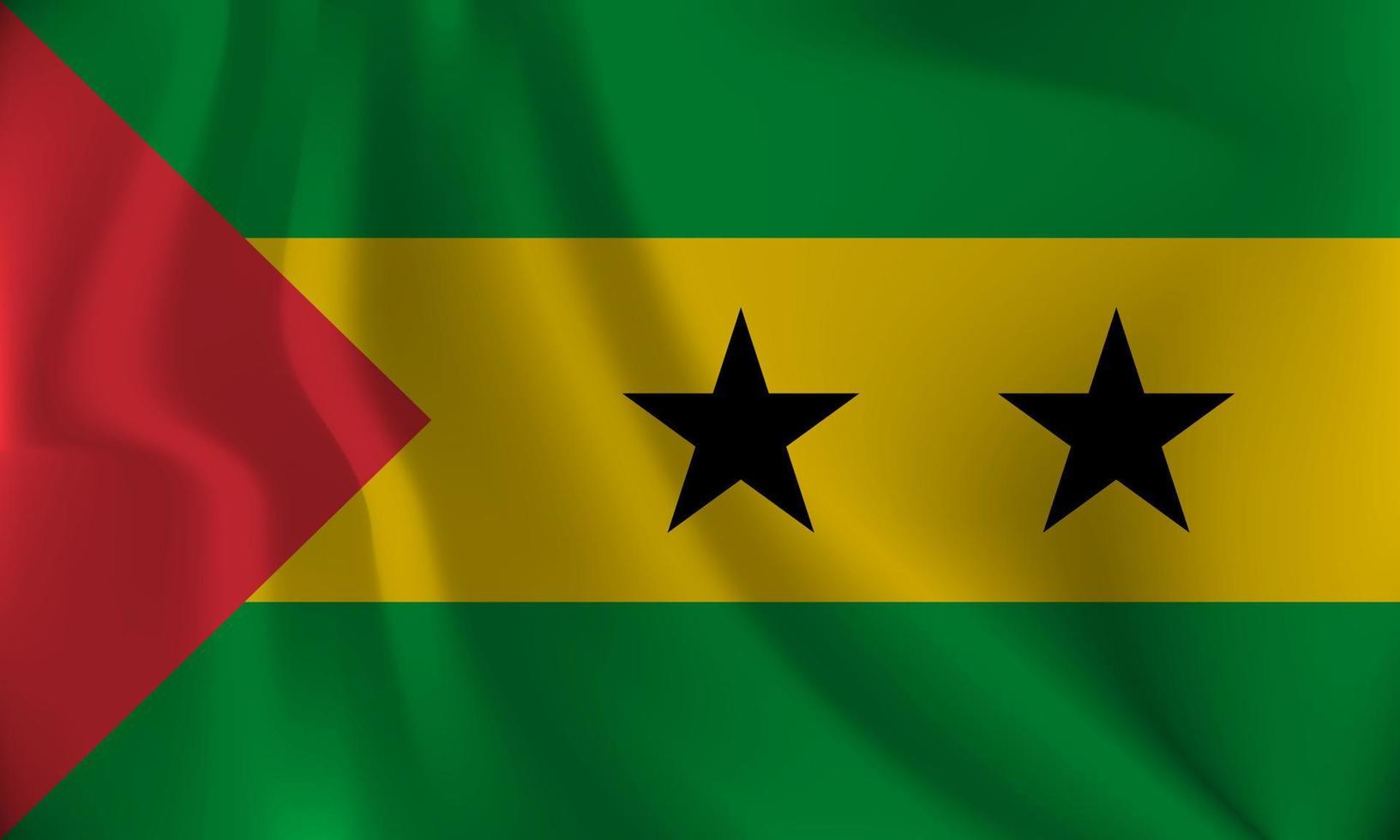 drapeau de sao tome et principe, avec une ondulé effet dû à le vent. vecteur