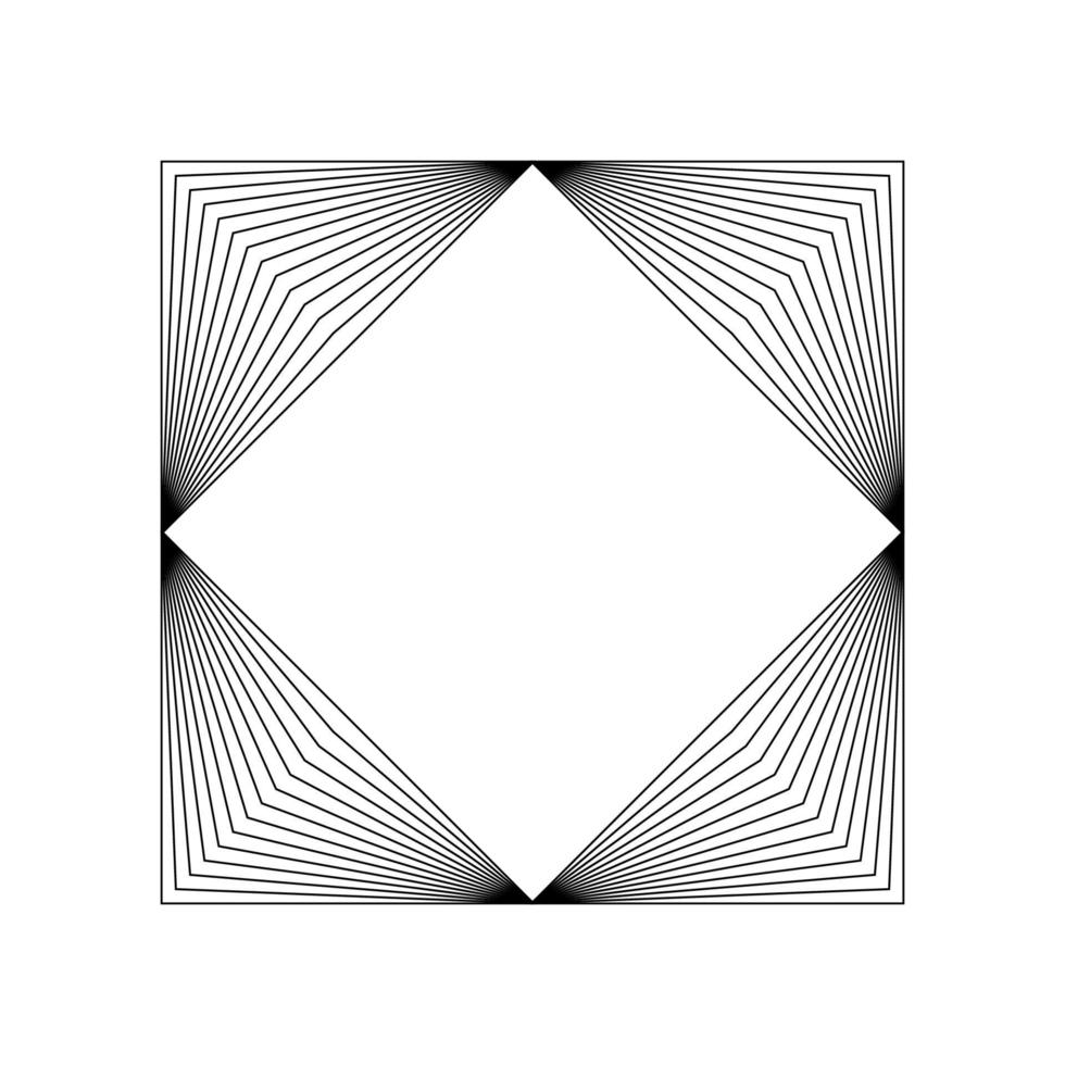 géométrique fractale diamant à l'intérieur carré vecteur