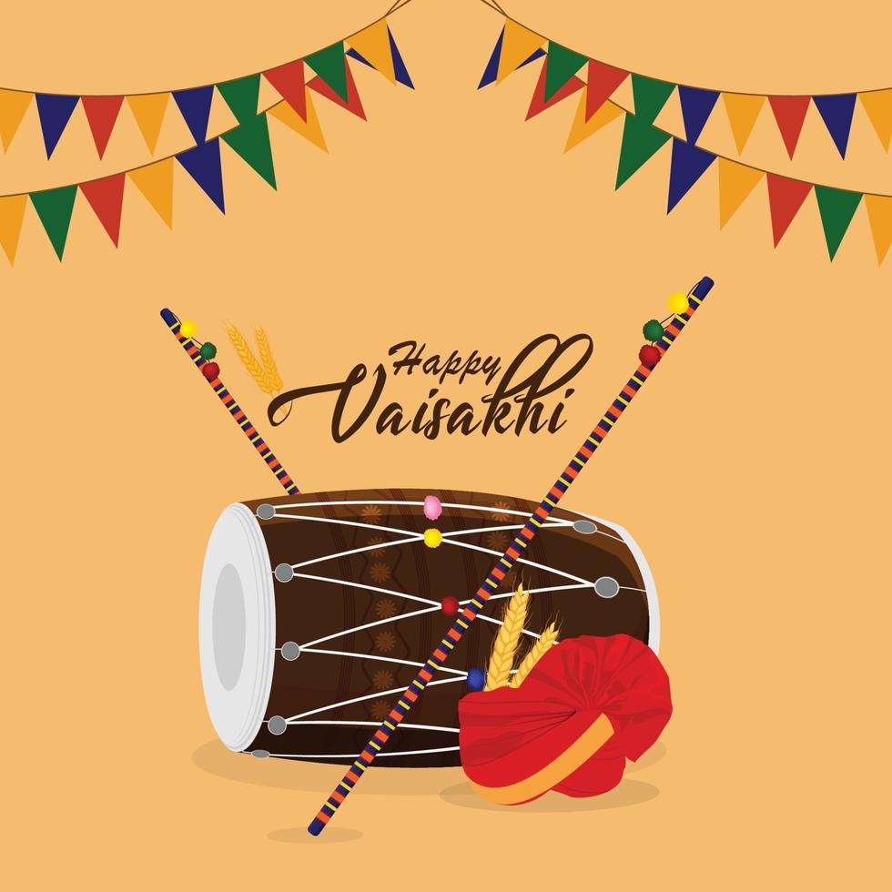 célébration de l'illustration du festival vaisakhi sikh heureux vecteur