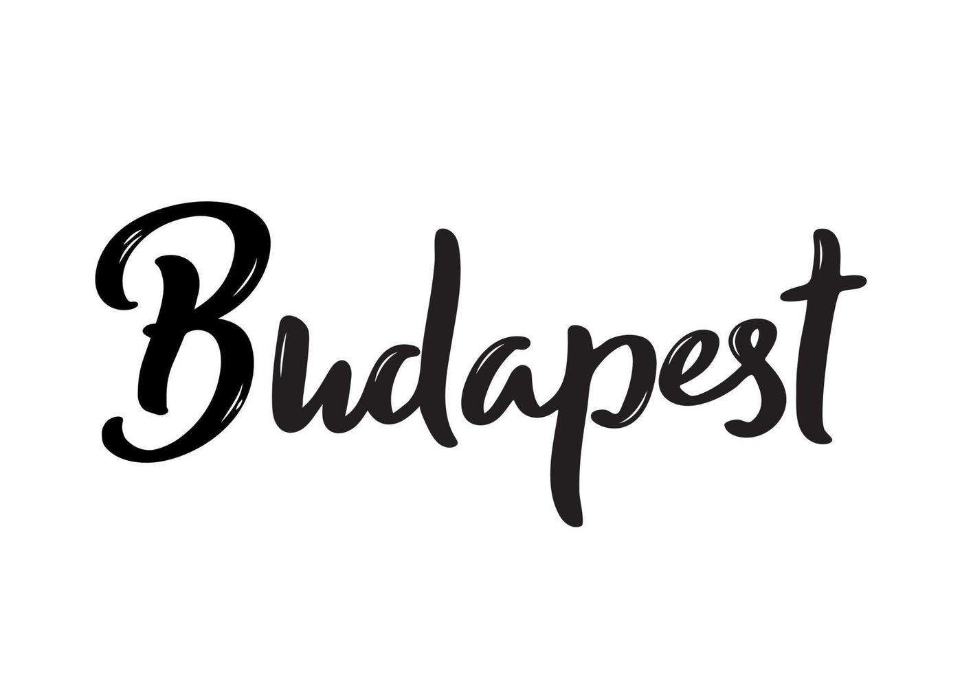 lettrage de Budapest. nom manuscrit de la capitale hongroise. vecteur