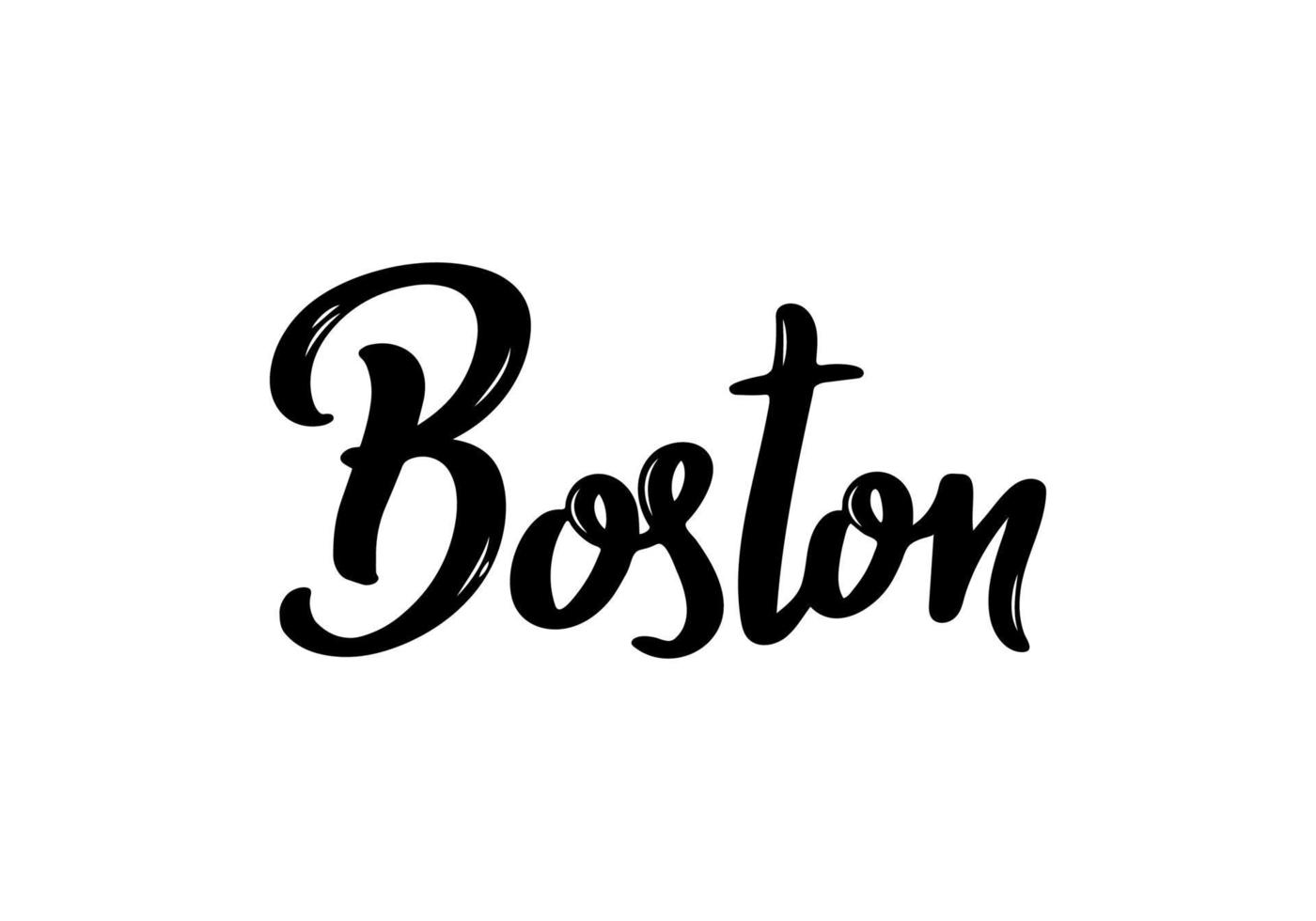 lettrage de Boston. nom manuscrit de la ville des États-Unis. vecteur