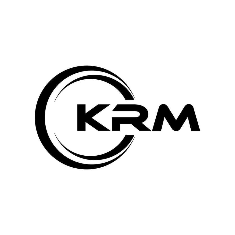 krm lettre logo conception dans illustration. vecteur logo, calligraphie dessins pour logo, affiche, invitation, etc.