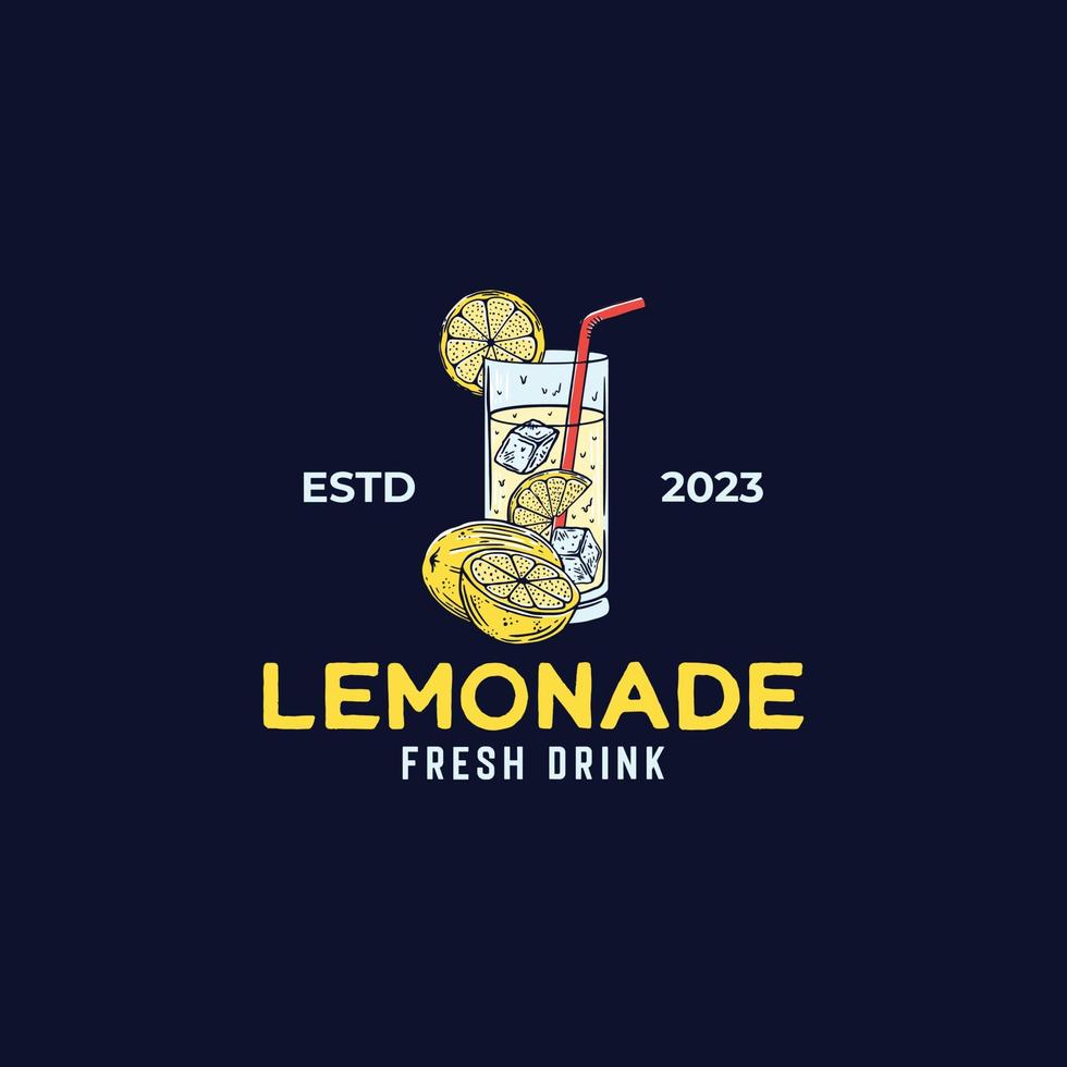 Frais limonade boisson logo illustration vecteur modèle