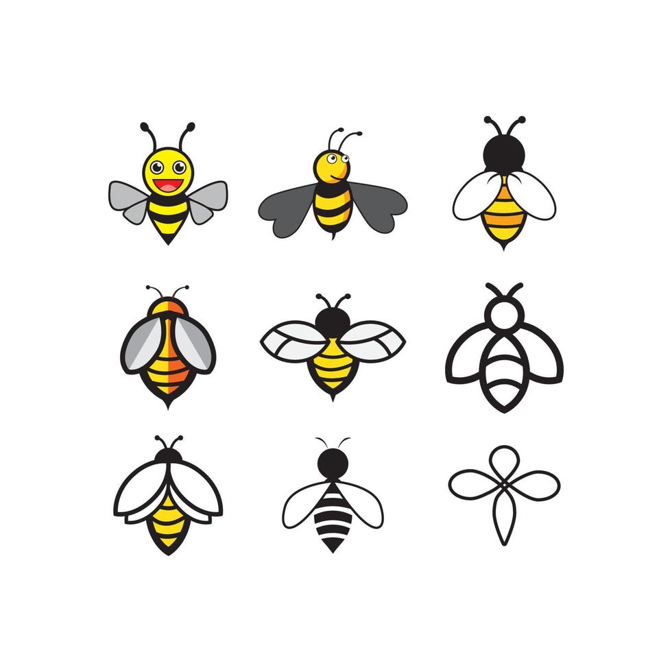 modèle de logo d'abeille vecteur