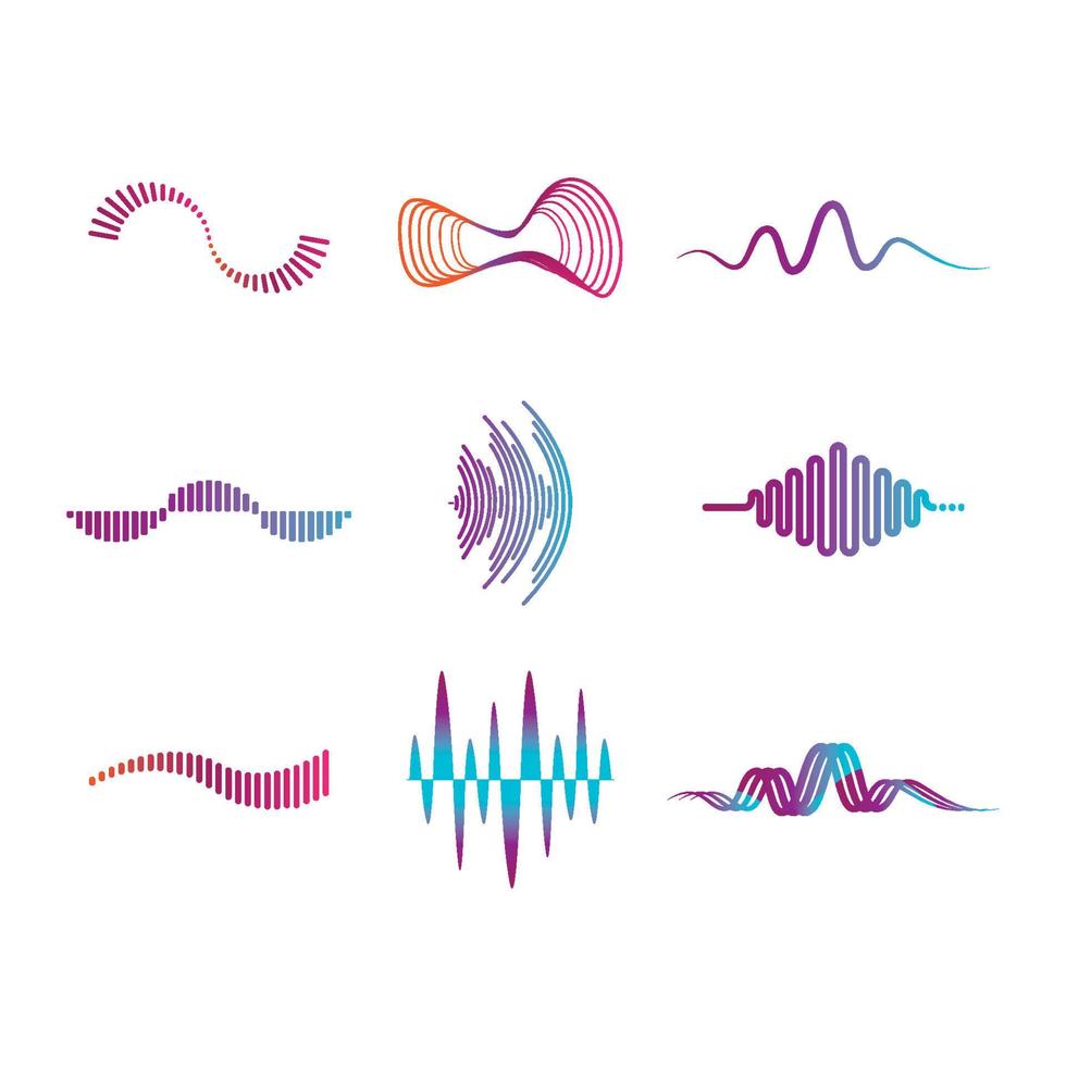 logo de musique d'onde sonore vecteur