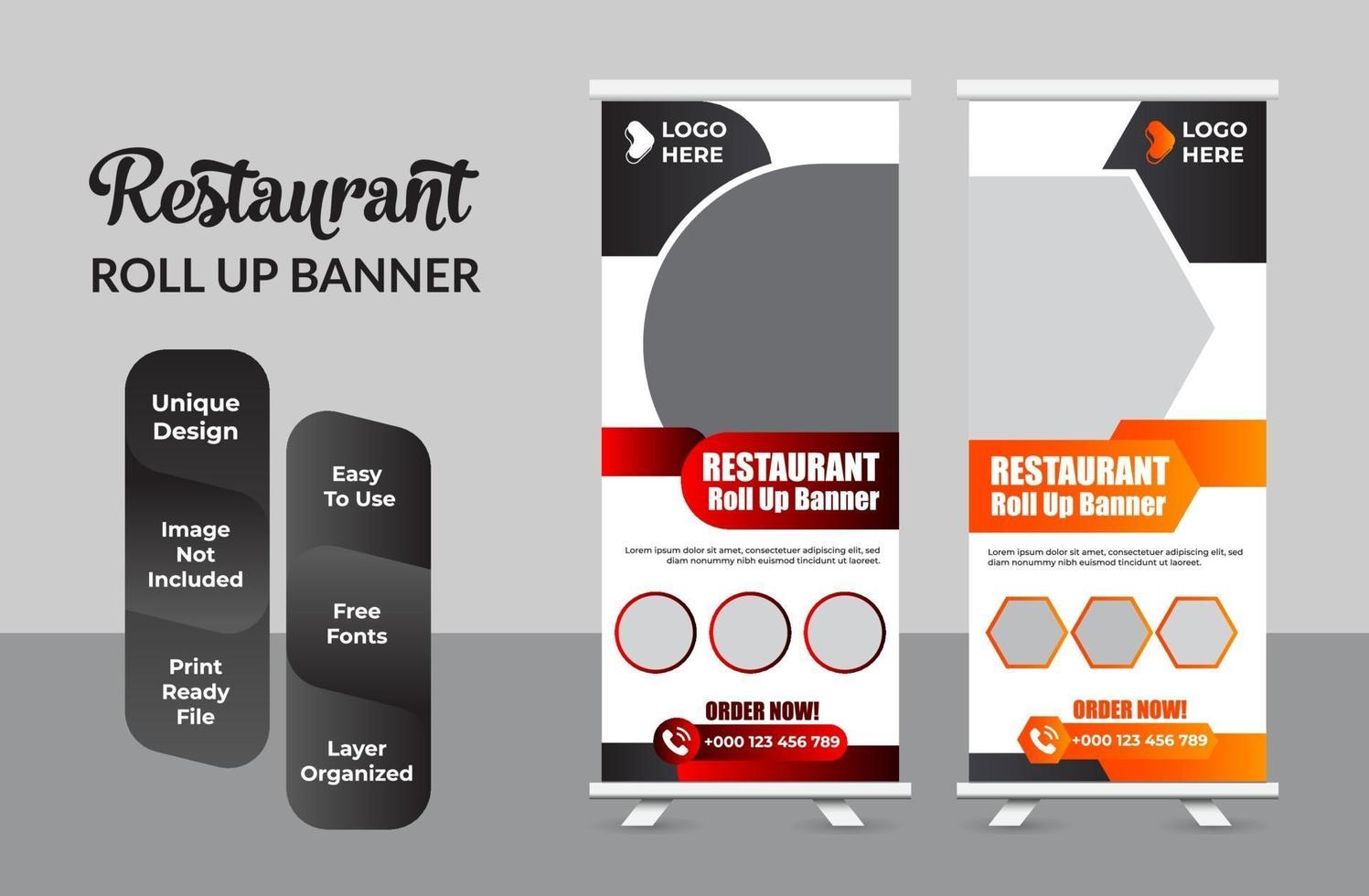 roll up banner design template moderne x-banner set vecteur