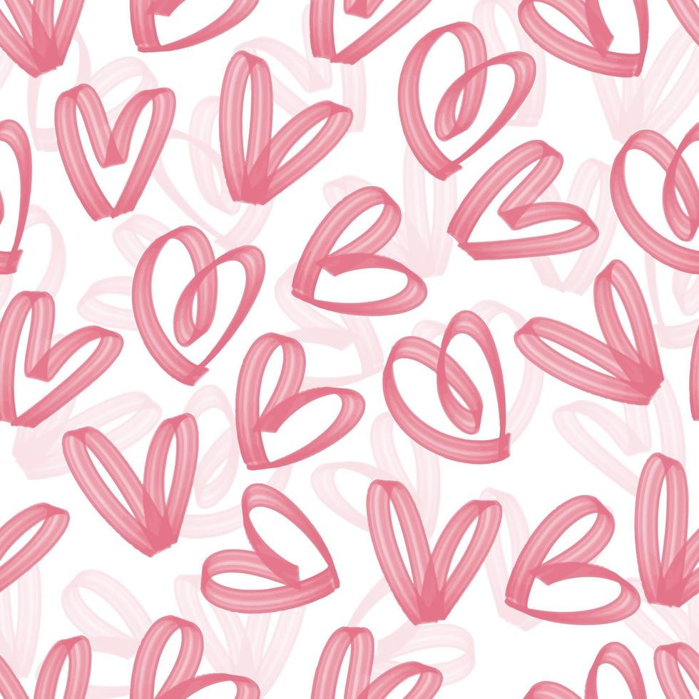 fond transparent Saint Valentin avec coeur de doodle de stylo surligneur rose vecteur