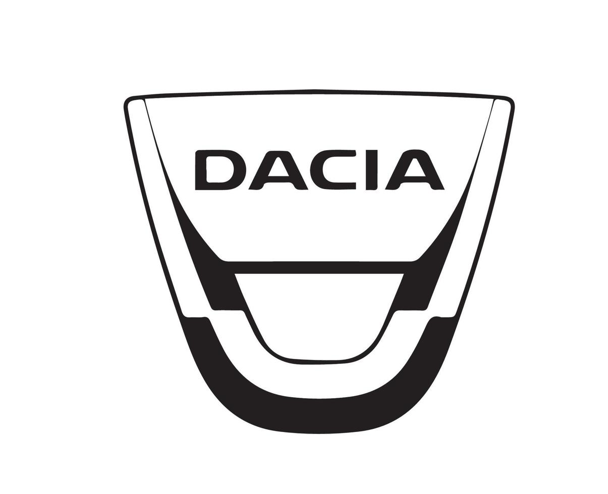 dacia marque logo voiture symbole noir conception roumain voiture vecteur illustration