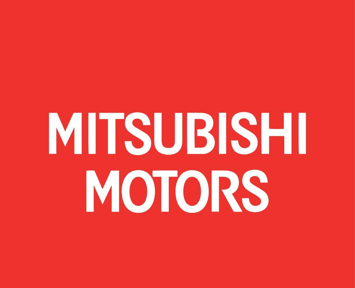 Mitsubishi moteurs marque logo voiture symbole Nom blanc conception Japon voiture vecteur illustration avec rouge Contexte