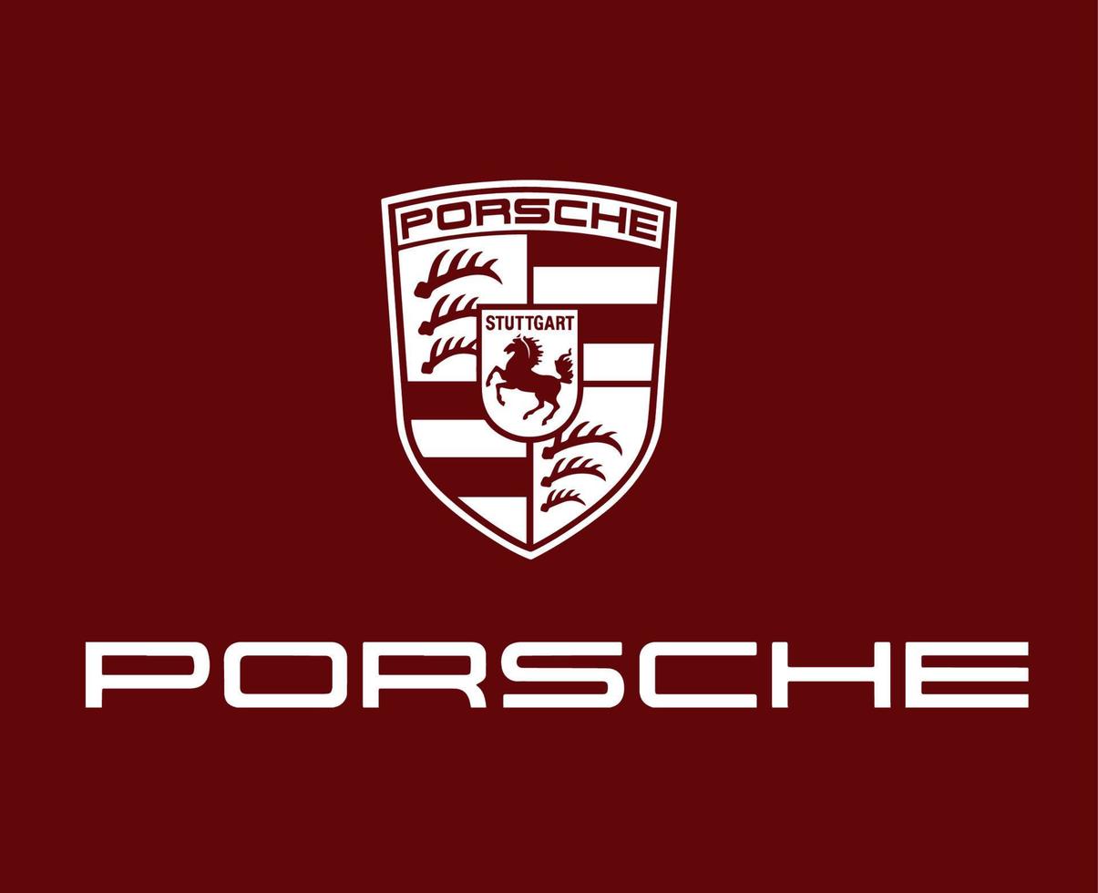 porsche logo marque symbole avec Nom blanc conception allemand voiture voiture vecteur illustration avec rouge Contexte