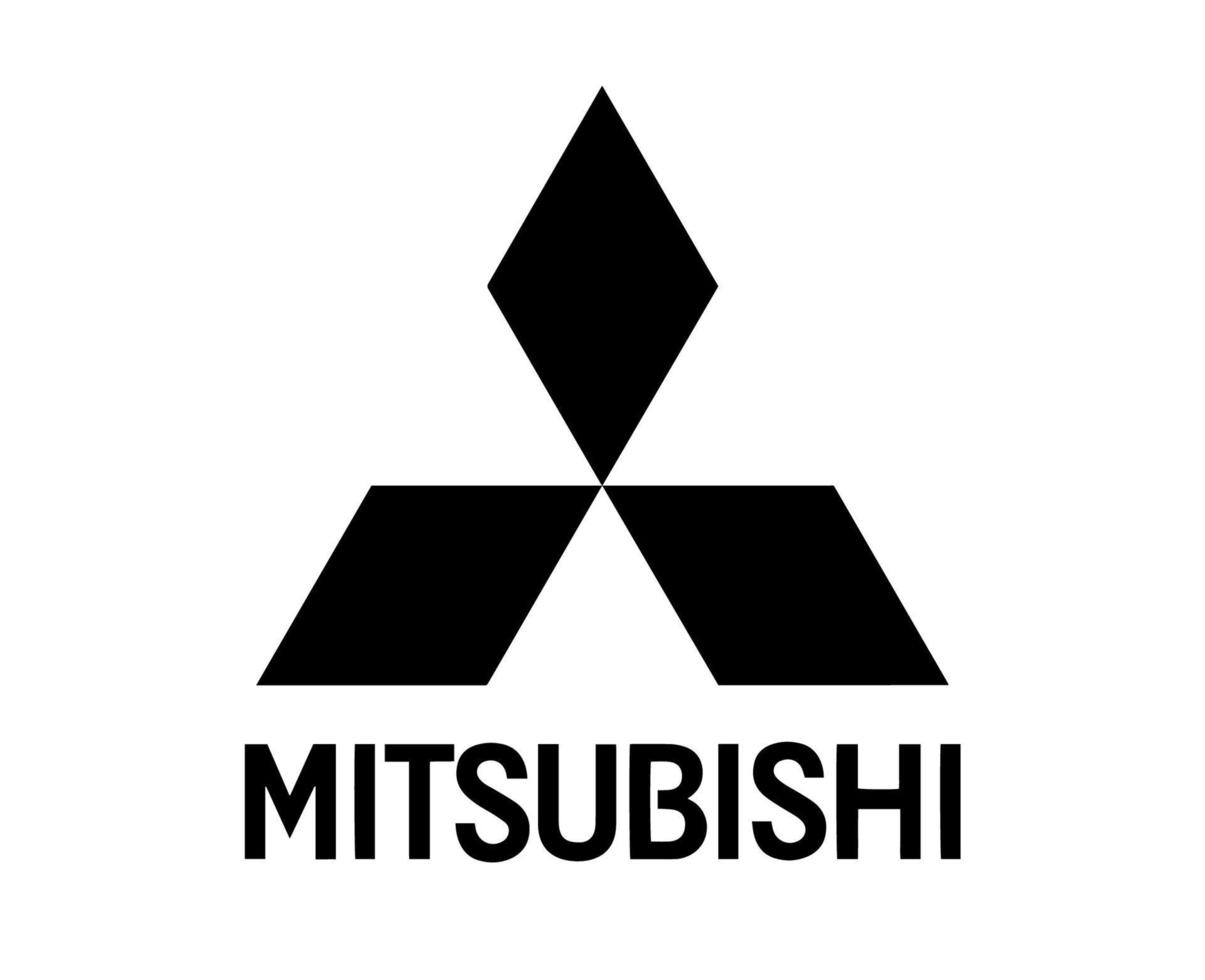 Mitsubishi logo marque symbole avec Nom noir conception Japon voiture voiture vecteur illustration