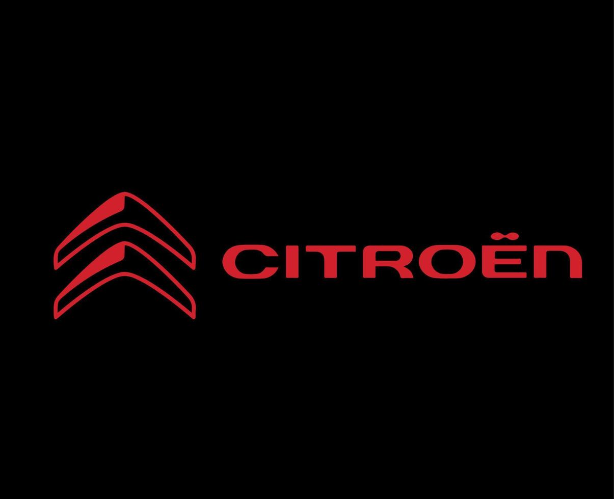 Citroën logo marque symbole avec Nom rouge conception français voiture voiture vecteur illustration avec noir Contexte