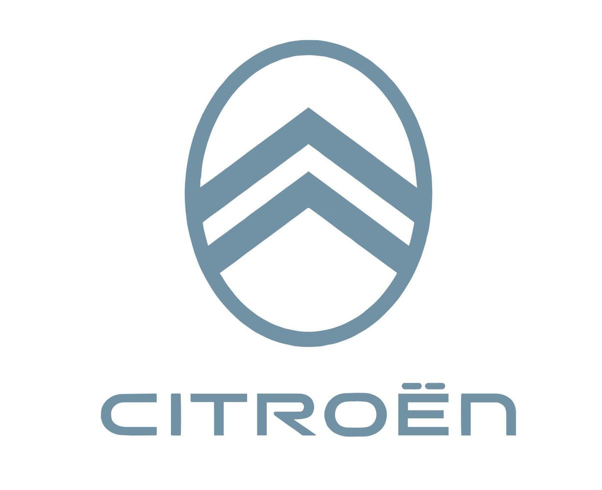 Citroën marque Nouveau logo voiture symbole avec Nom gris conception français voiture vecteur illustration