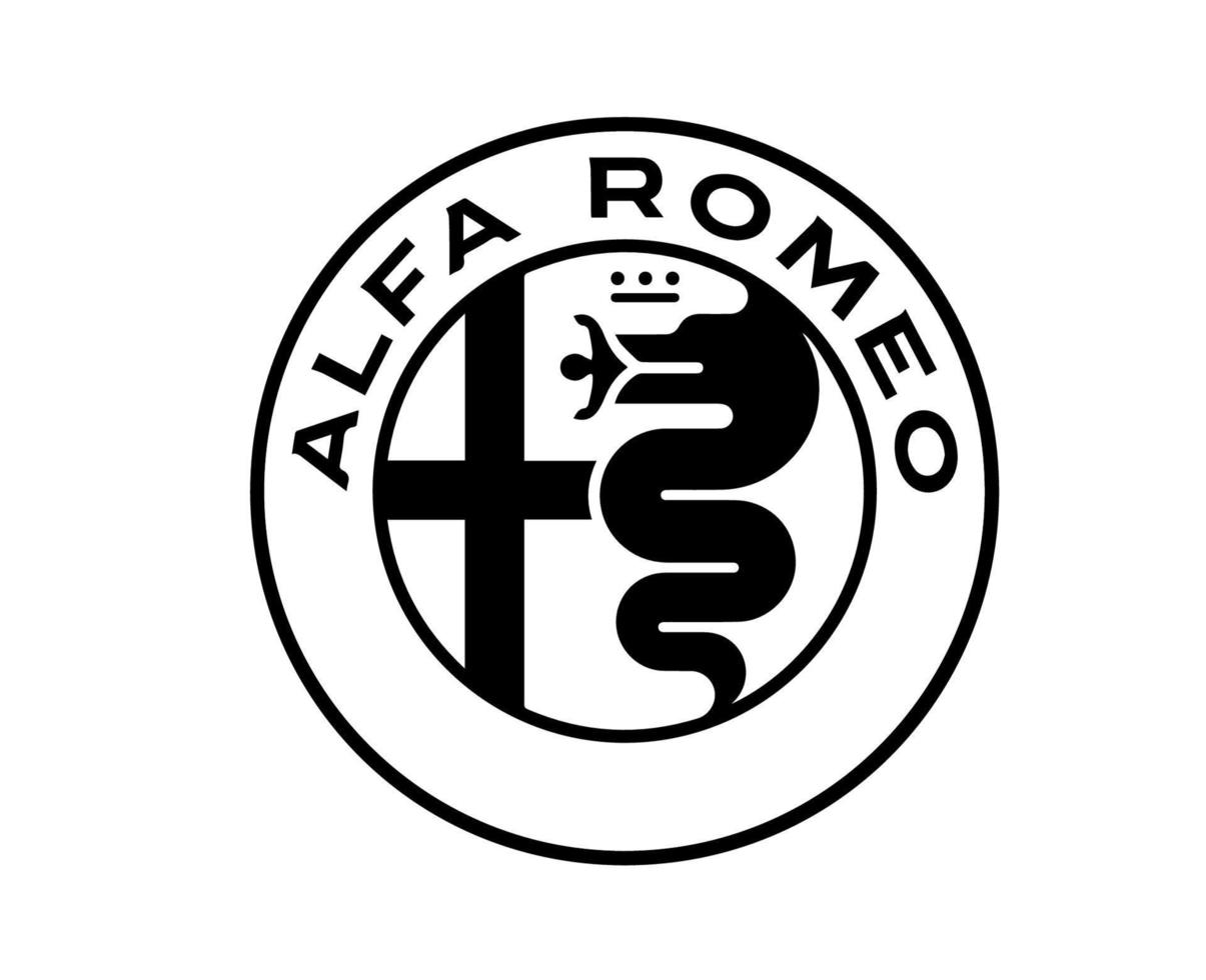 alfa Romeo marque symbole logo noir conception italien voitures voiture vecteur illustration