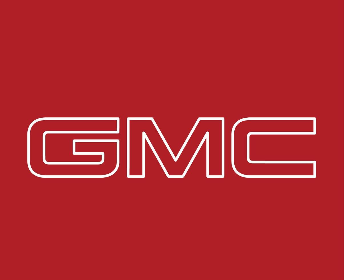 gmc marque logo voiture symbole Nom blanc conception Etats-Unis voiture vecteur illustration avec rouge Contexte