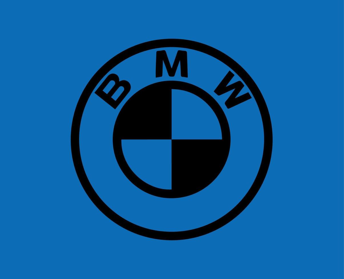 BMW marque logo symbole noir conception Allemagne voiture voiture vecteur illustration avec bleu Contexte