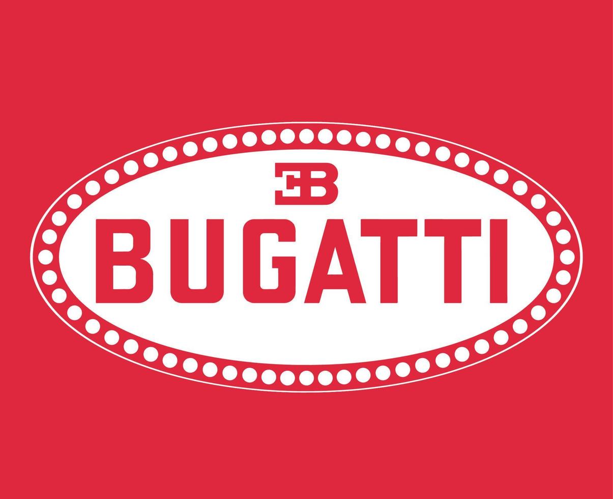 bugatti marque logo symbole blanc conception français voitures voiture vecteur illustration avec rouge Contexte