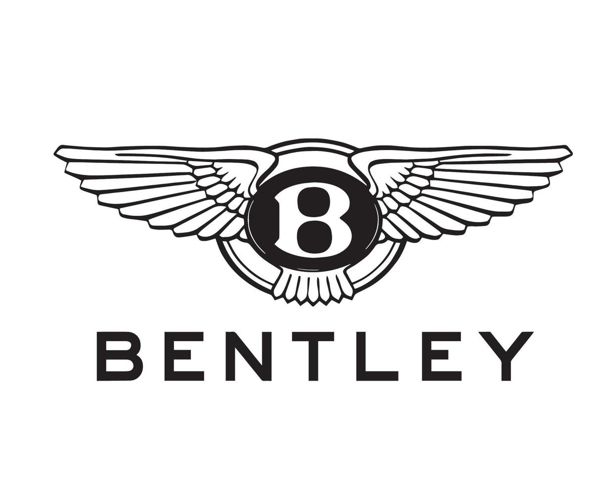 Bentley marque logo symbole avec Nom noir conception Britanique voitures voiture vecteur illustration