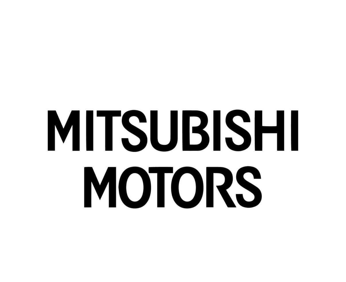 Mitsubishi moteurs marque logo voiture symbole Nom noir conception Japon voiture vecteur illustration